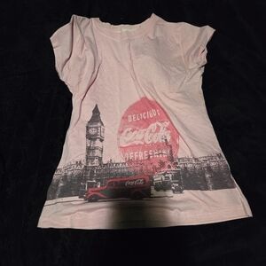 vintage Coca Cola Light Pink Kids Tee with London Design